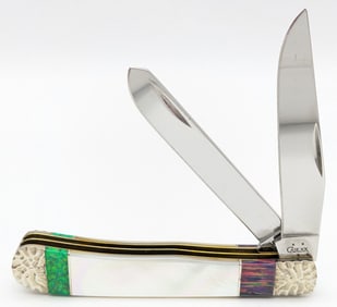 2006 Case XX Brian Yellowhorse Prototype Mother of Pearl Trapper 3254