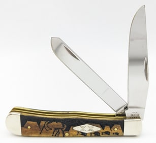 2023 Case XX Yellowhorse Buffalo Hunter Antique Bone Trapper 6254