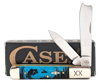 2024 Case XX Bass Fishing Smooth Caribbean Blue Bone Razor w/ Box