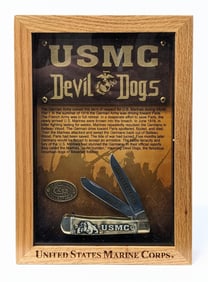 2017 Case XX Marine Corp Devil Dogs Natural Bone Trapper Display