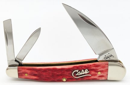 2004 Case XX Silver Script Red Bone Seahorse Whittler 6355WH