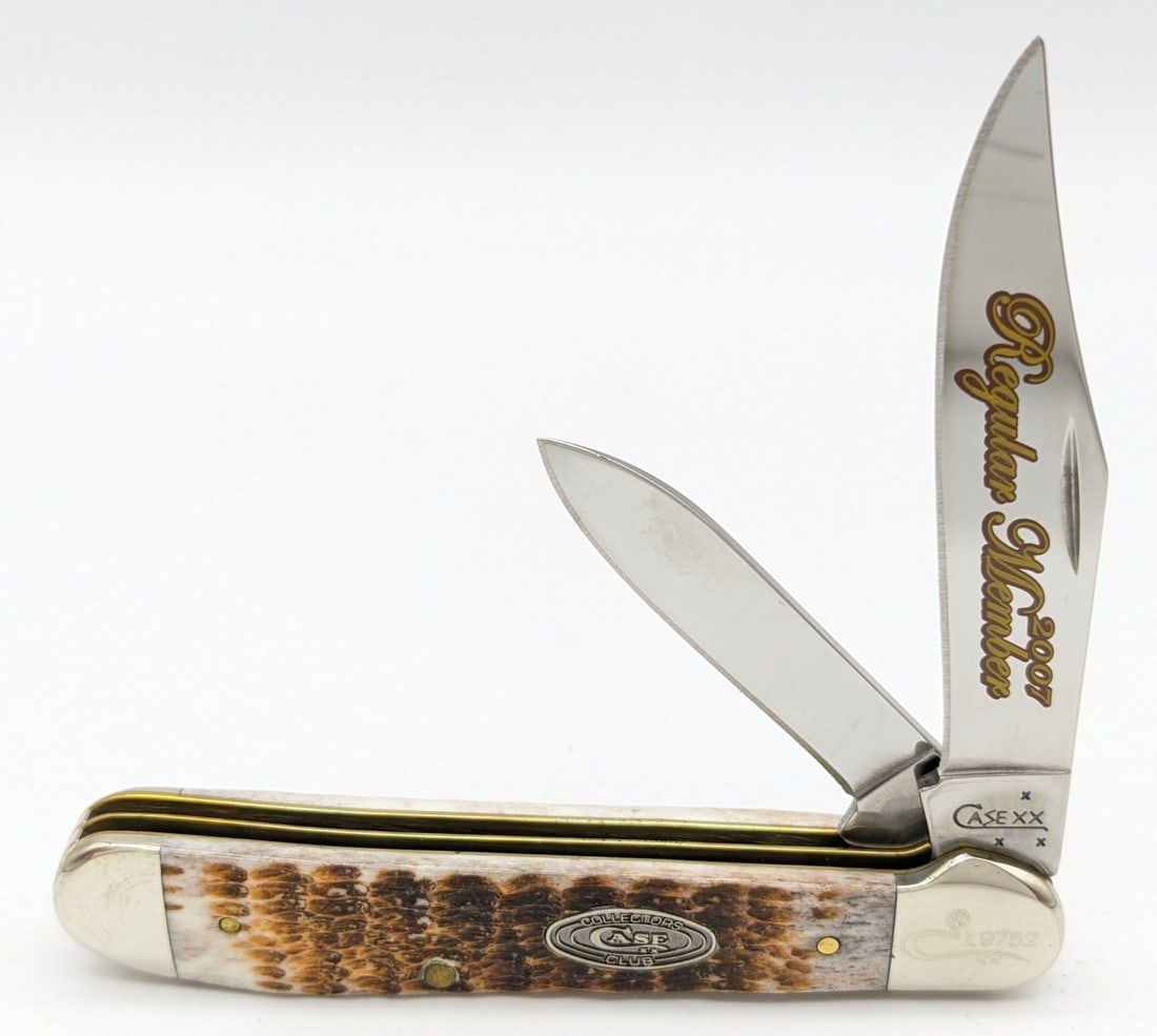 2007 Case XX Collectors Club Regular Member Jigged Bone Copperhead 6249: Knife is numbered L9752, and is in like new condition. Overall measures 4in when closed.