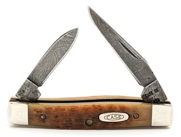 1989 Case XX Damascus Rogers Bone 2-Balade Pen Knife ROG62033D