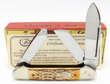Ltd 1991 Case XX Classic Burnt Bone 1 of 420 Gunboat Canoe Knife 6394 w/ Box