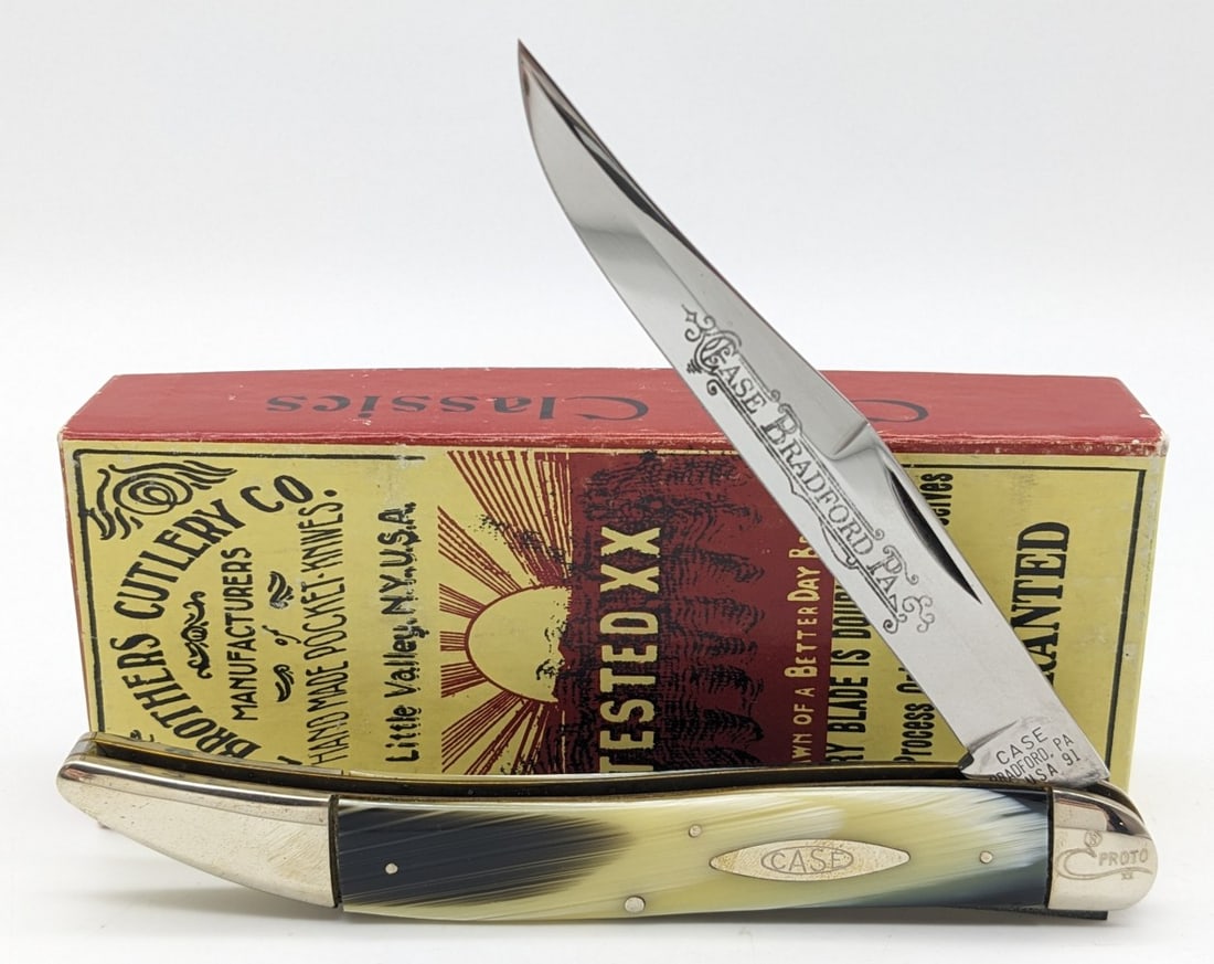 1991 Case XX Classic Prototype Buffalo Horn Acrylic Texas Toothpick 61098 w/ Box (1 of 4)