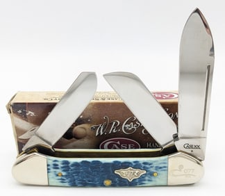 Ltd 2009 Case XX Sky Blue Bone 1 of 100 Gunboat Canoe Knife 6394 w/ Box