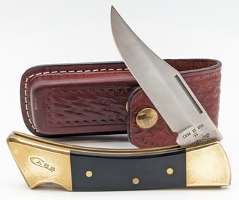 1989 Case XX Black Composition Hammerhead Lockback 2159L w/ Sheath