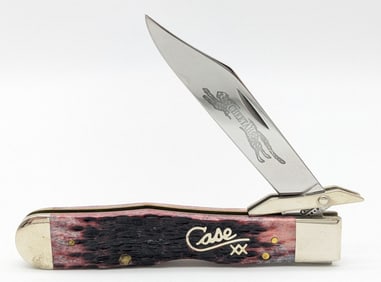 2002 Case XX Silver Script Cranberry Bone Cheetah 6111 1/2