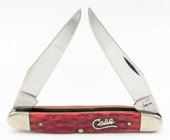 2004 Case XX Silver Script Dark Red Bone Muskrat