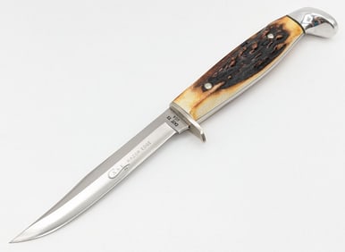 1976 Case XX Gray Letter Stag Fixed Blade Hunting Knife 5 FINN 5FINN