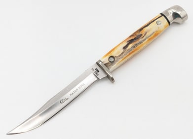 1976 Case XX Gray Letter Stag Fixed Blade Small Hunter Knife M5F