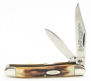 1977 Case XX Blue Scroll Stag Serpentine Jack Knife 52087