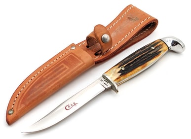 1978 Case XX Red Letter Stag Fixed Blade 5FINN w/ Sheath