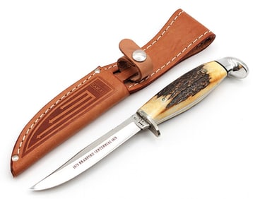 1979 Case XX Bradford Centennial Stag Fixed Blade 5FINN w/ Sheath