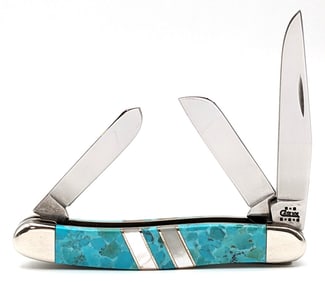 2002 Case XX Exotic Mother of Pearl & Turquoise Stockman EX318