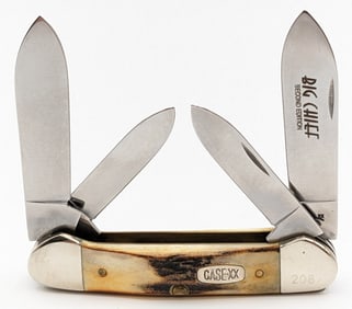 Ltd 1996 Case XX 2nd Edition Big Chief Stag 4 Blade Canoe Knife 54131