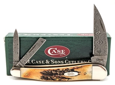 2008 Case XX Raindrop Damascus Stag Seahorse Whittler 5355WH DAM w/ Box