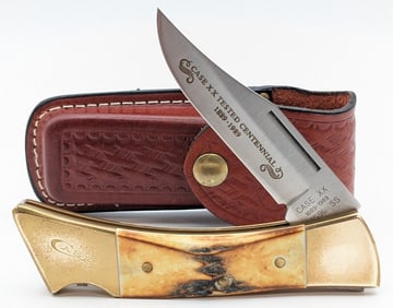 1989 Case XX Centennial Stag Hammerhead Lockback 5159L w/ Sheath