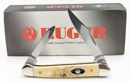 2005 Case XX Ruger Burnt Stag Mini Copperhead 52109 w/ Tin