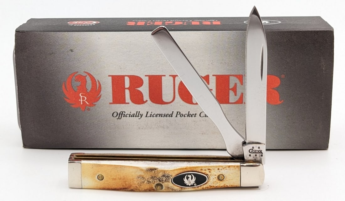 2005 Case XX Ruger Burnt Stag Baby Doc Knife 52825 w/ Tin (1 of 4)