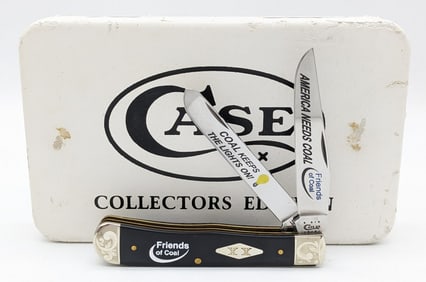 2011 Case XX Friends of Coal Slick Black Engraved Trapper 2254 w/ Case