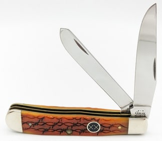 2003 Case XX Barbed Wire Orange Bone Trapper 6254
