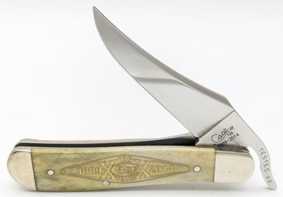 2014 Case XX 125th Anniversary Smooth Olive Green Bone Russlock 61953L