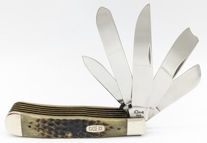 1996 Case XX "The Beast" Green Bone 5-Blade Trapper 5554