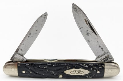 1940-64 Case XX Rough Black 2-Blade Pen Knife