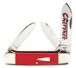 Ltd 1985 Case XX Cherokee Slick Red 3-Blade Canoe  Gunboat Knife R3131