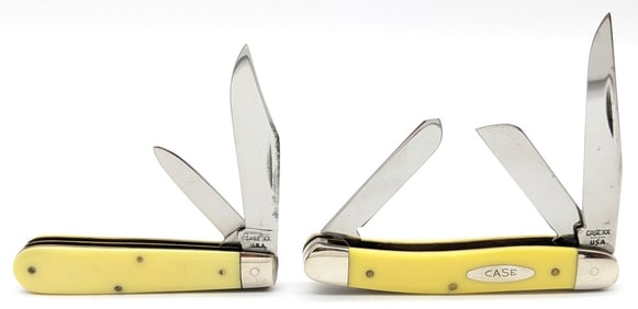 1965-69 & 1984 Case XX Synthetic Yellow Stockman & Jack Knife