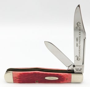 1989 Case XX Centennial Set 1 of 500 Red Bone Cheetah Knife R6211 1/2