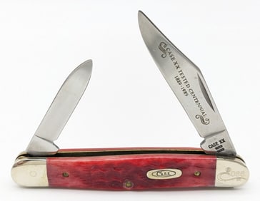 Ltd 1989 Case XX Centennial Set 1 of 500 Red Bone Half Whittler R6208