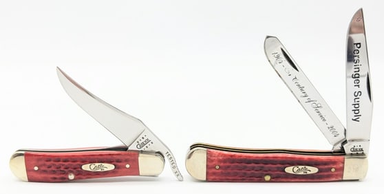 2001 & 04 Case XX Dark Red Bone Russlock 61953 & Trapper 6254
