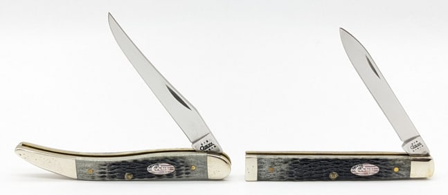 2002 Case XX Flag Shield Black Bone Doctor's Knife 6185 & Toothpick 610094
