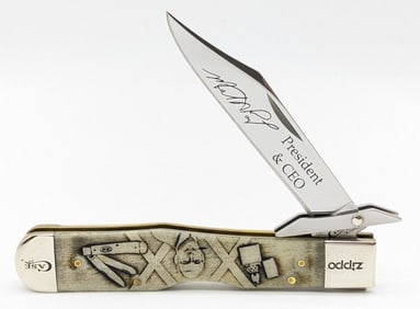 Ltd 2016 Case XX Zippo President Natural Bone Cheetah 6111 1/2