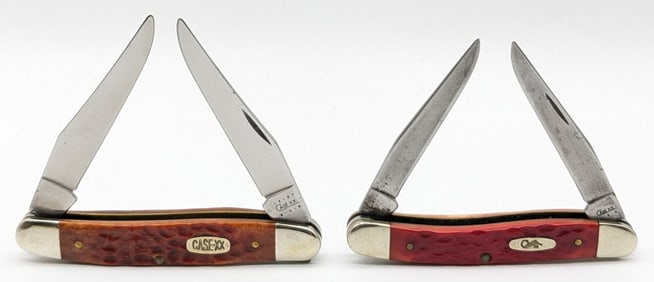 2000 & 08 Case XX Jigged Bone Muskrat & Red Bone Mini Muskrat