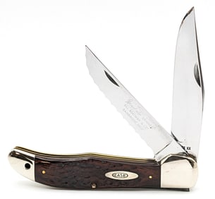 1965-69 Case XX Advertising Jigged Wood Folding Hunter 6265