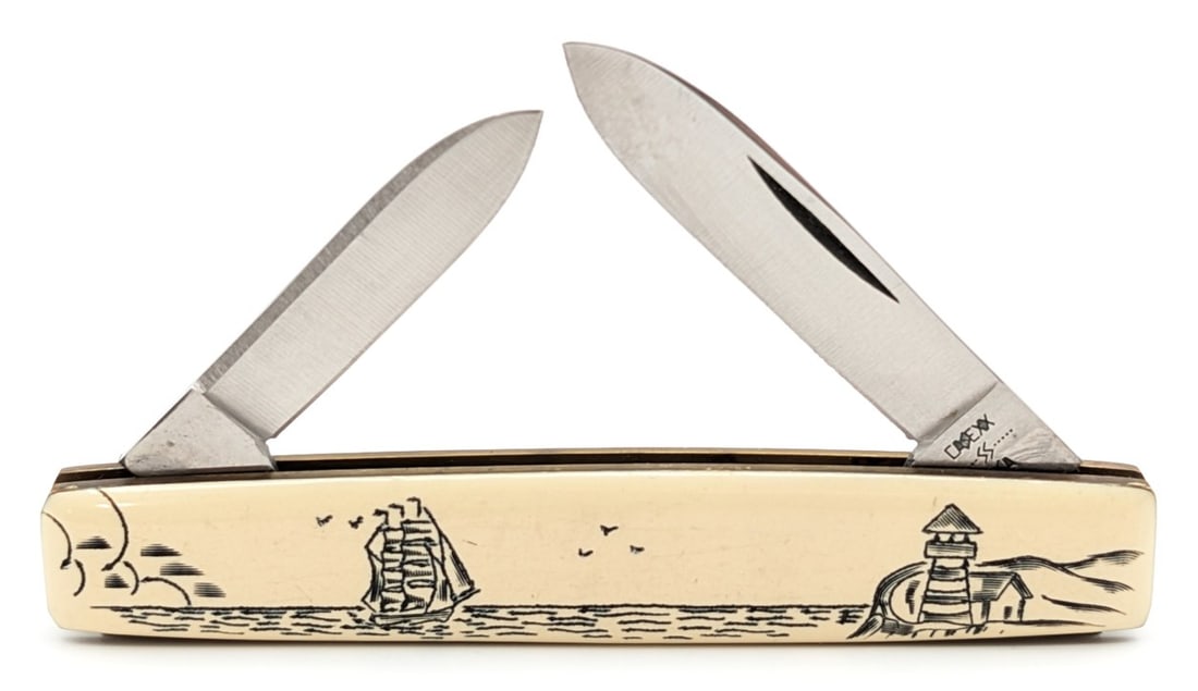 1980 Case XX Synth White Ocean Scene Pen Knife 278 (1 of 4)