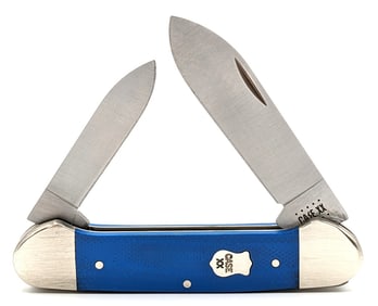 2020 Case XX Smooth Blue Micarta Canoe Knife 102131
