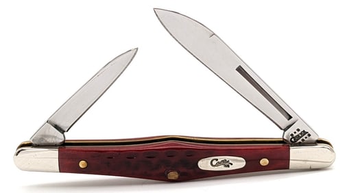 2002 Case XX Dark Red Bone Tuxedo Knife 62156