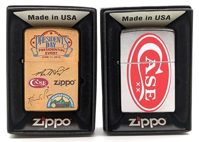 (2) NIB Case XX Zippo Lighters