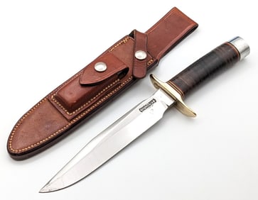 Vtg Randall Model 1 7in All Purpose Fighter w/ Rough Back Sheath
