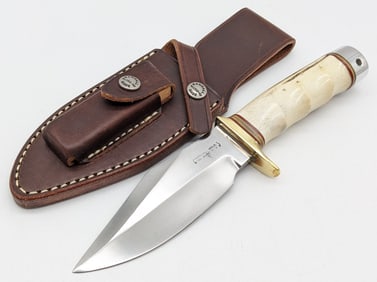 Randall Model 19 5in Finger Groove Stag Bushmaster w/ Sheath