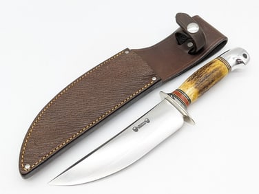 2022 James Behring Treeman Double Skull Scagel Style Skinner w/ Sheath