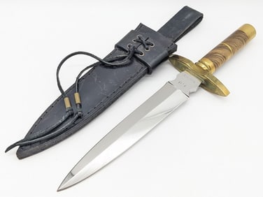 Custom Rucky Dagger Fighting Knife w/ Sheath