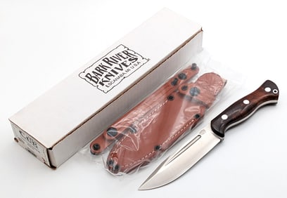 NIB Bark River Knives Cub Desert Ironwood Bowie Knife w/ Sheath