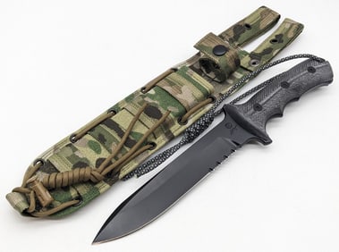 Chris Reeve Harsey Green Beret Tactical Fighting Knife w/ Sheath