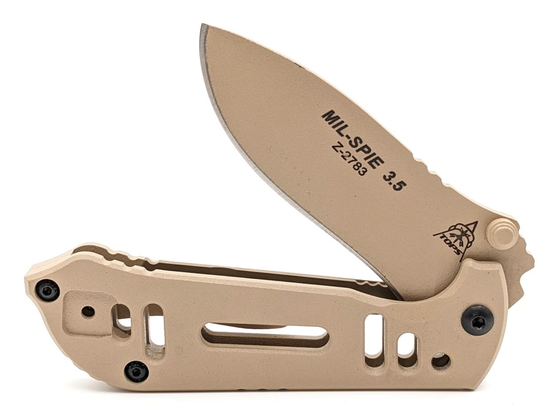 TOPS Knives MIL-SPIE 3.5 Desert Tan Folding Knife (1 of 4)