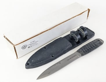 John Ek EK Knives Black Paracord Commando / Throwing Knife w/ Sheath & Box